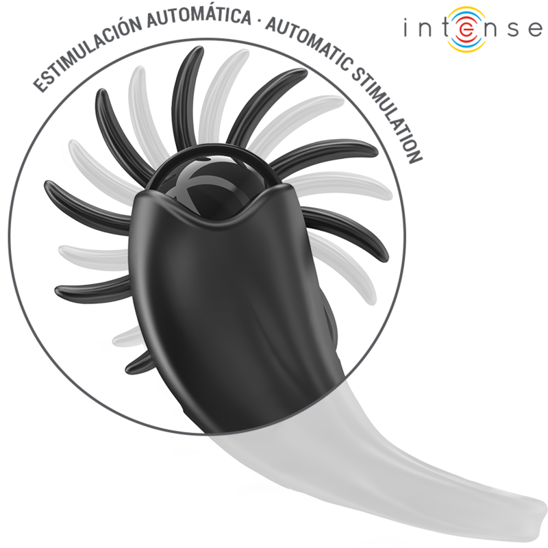 INTENSE - MABEL VIBRATING RING 10 VIBRATIONS WITH CLITORIS STIMULATOR BLACK - slika 3