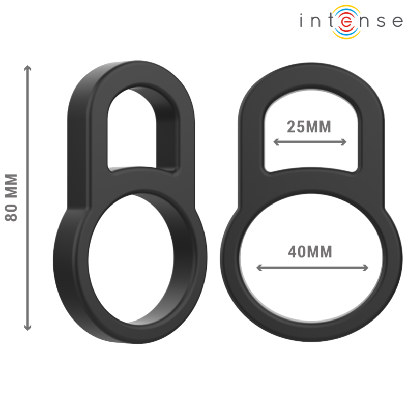 INTENSE - BOBBY DOUBLE SILICONE PENIS RING BLACK - slika 3