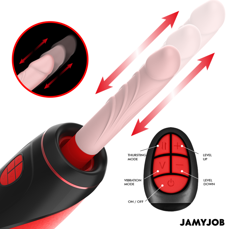 JAMYJOB - PYSTON BASE AUTOMATIC MASTURBATOR WITH REMOTE CONTROL DILDO - slika 2