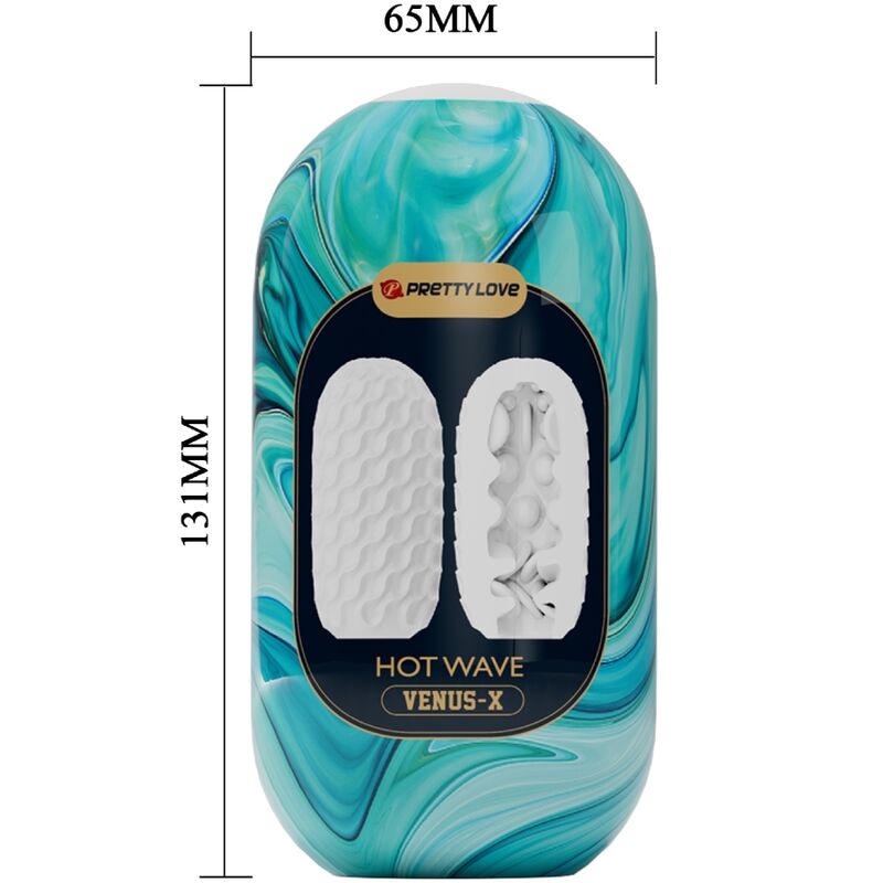 PRETTY LOVE - HOT WAVE SILICONE MALE MASTURBATOR WHITE - slika 3
