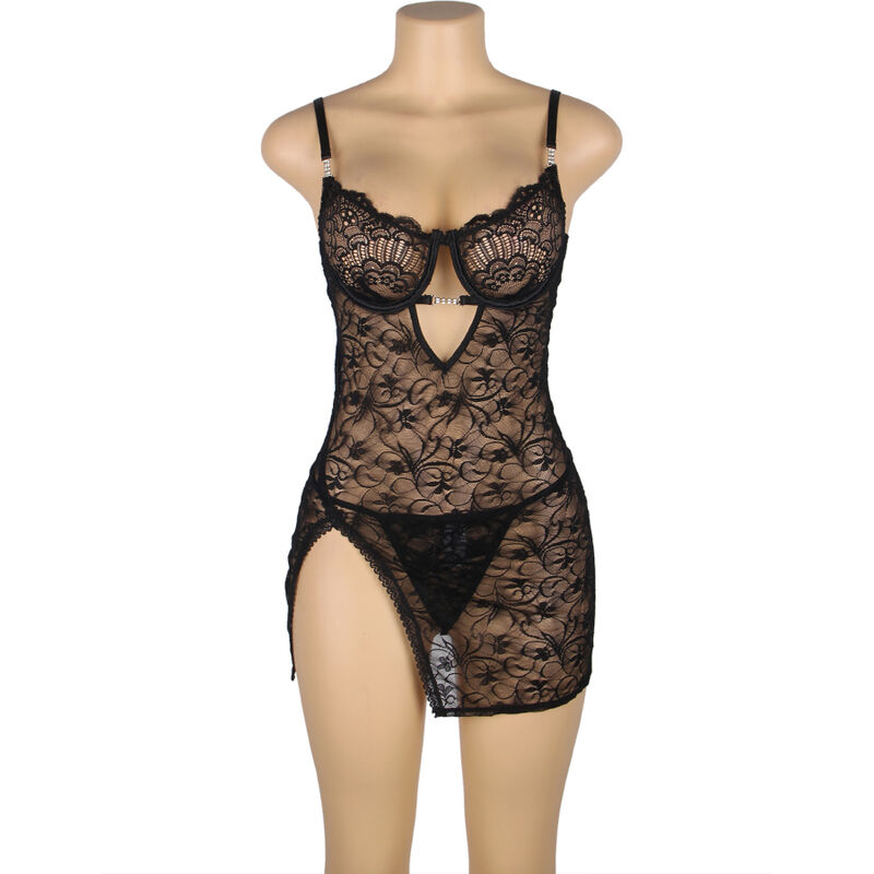 SUBBLIME - 954185 LACE BABYDOLL WITH ADJUSTABLE STRAPS BLACK S/M - slika 3
