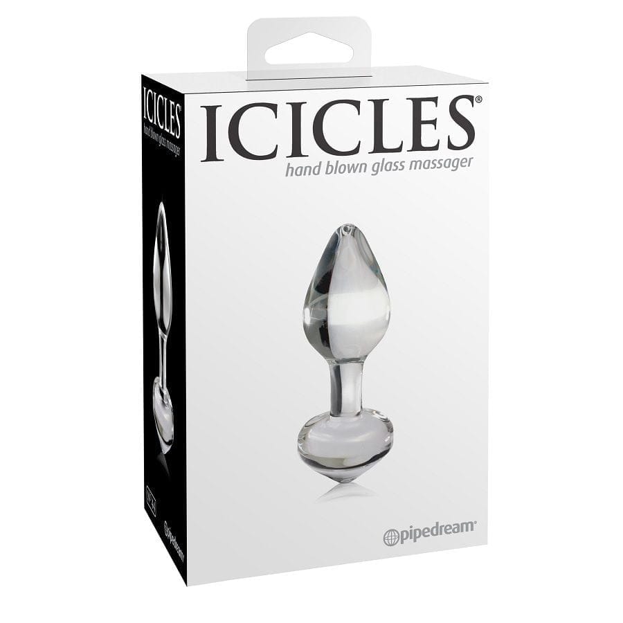 ANALNI ČEP IZ ROČNO PIHANEGA STEKLA ICICLES ŠTEVILKA 44 - PROZOREN - slika 2