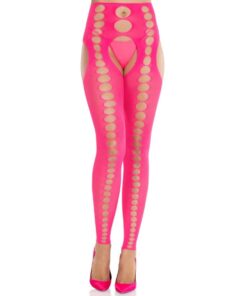 LEG AVENUE - STRAPLESS AND SEAMLESS OPAQUE STOCKINGS NEON PINK