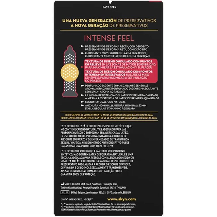 SKYN - INTENSE FEEL TEXTURED CONDOM WITH WAVY DESIGN 10 UNITS - slika 2