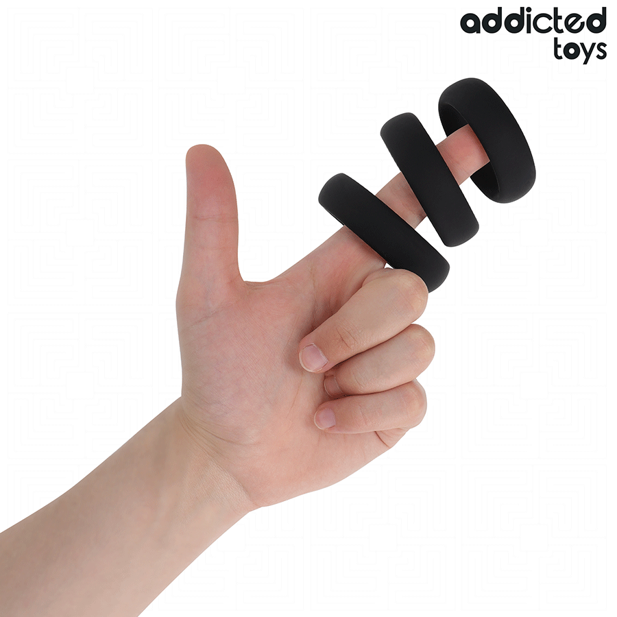 ADDICTED TOYS - SET OF FLAT SILICONE RINGS - slika 2
