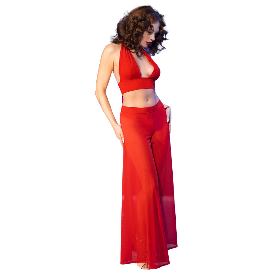 CHILIROSE - CR 4857 RED TOP AND PANTS SET SIZE S - slika 3