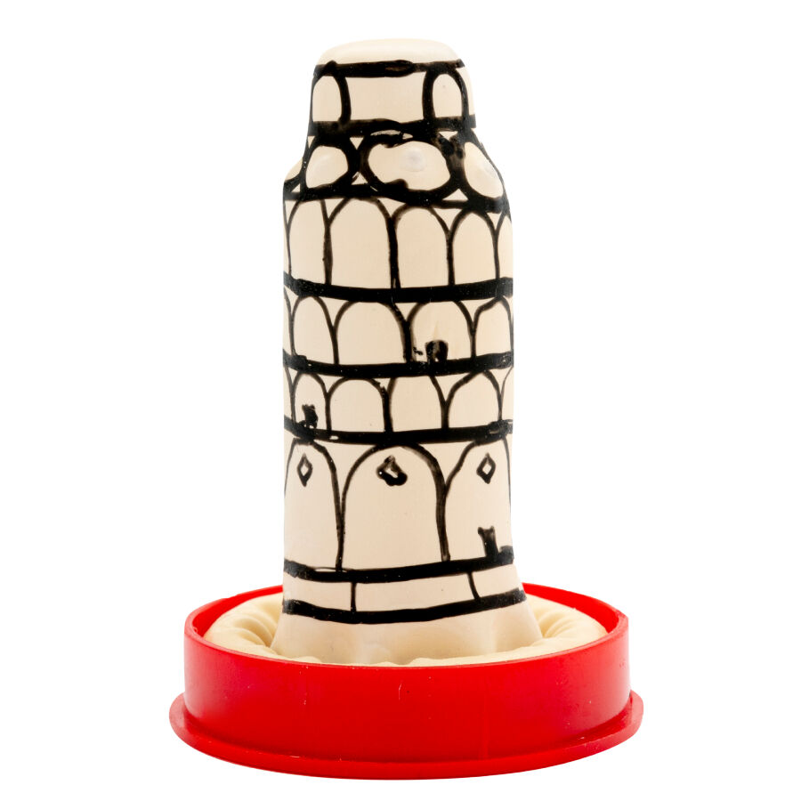 CONDOMERIE - HANDPAINTED NOVELTY CONDOMS PISA TOWER - slika 2
