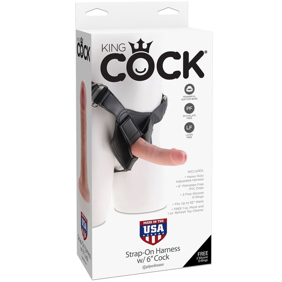KING COCK PAS Z 6" DILDOM - slika 2