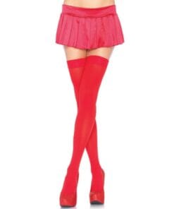 LEG AVENUE NYLON THIGH HIGHS RED