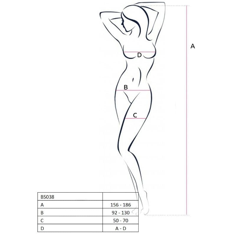 PASSION WOMAN BS038 BODYSTOCKING BLACK ONE SIZE - slika 3