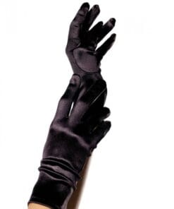 LEGAVENUE SATIN GLOVES BLACK