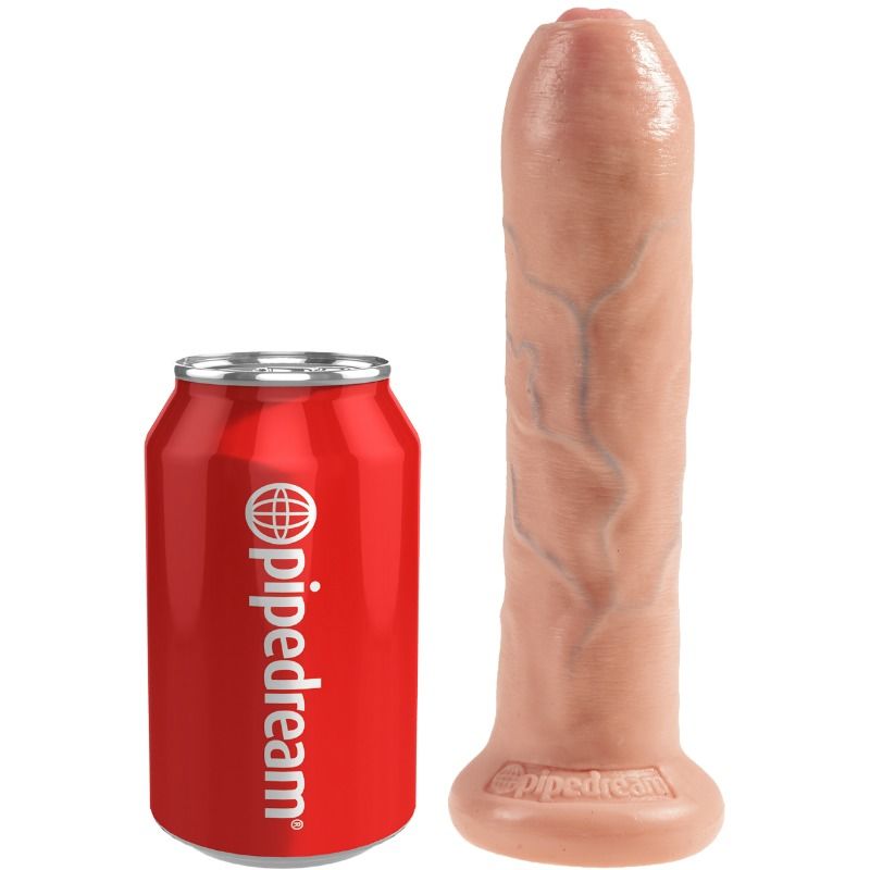 KING COCK REALISTIČEN NEREZAN DILDO 21 CM - MESNAT - slika 2