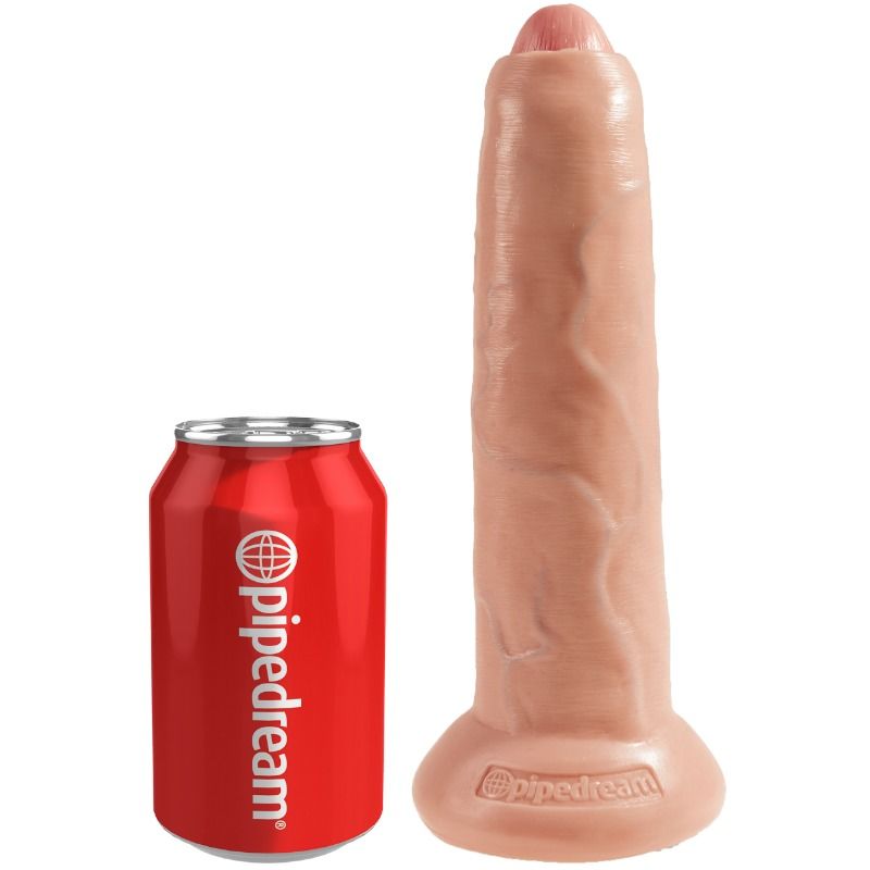 KING COCK REALISTIČEN NEREZAN DILDO 23 CM - MESNAT - slika 2