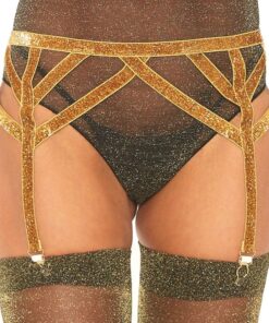 LEG AVENUE  LUREX ELASTIC GARTER BELT ONE SIZE