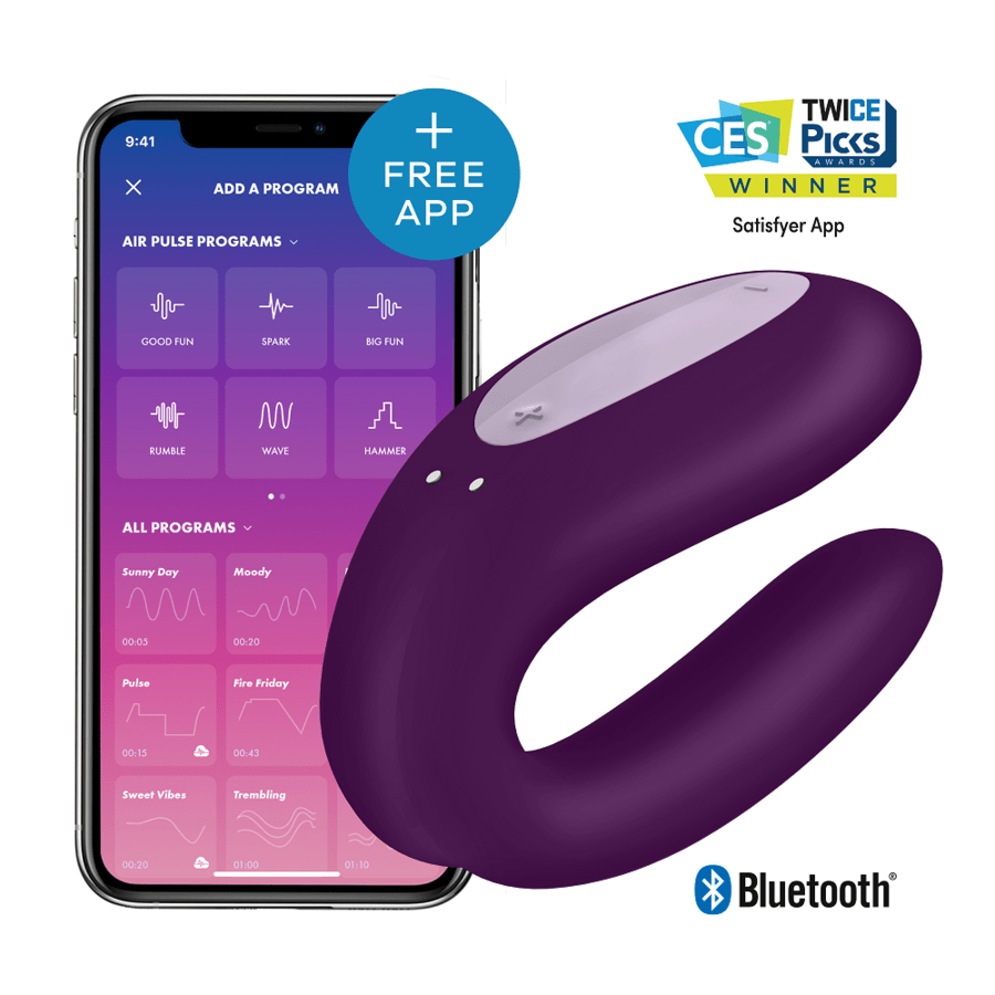 SATISFYER DVOJNO VESELJE CON APP VIJOLIČNA