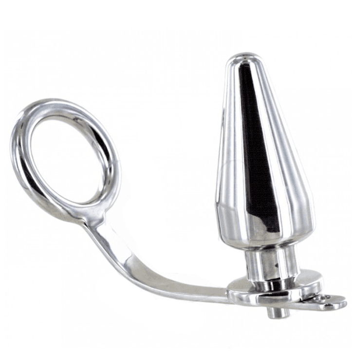 METALHARD PRSTAN ZA PENIS Z ANALNIM ČEPOM 45 X 45 MM
