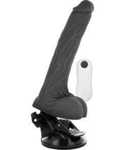 BASECOCK REALISTIČEN UPOGLJIV DILDO NA DALJINSKO UPRAVLJANJE - ČRNI 18,5 CM