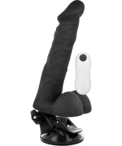 BASECOCK REALISTIČEN UPOGLJIV DILDO NA DALJINSKO UPRAVLJANJE - ČRNI 20 CM