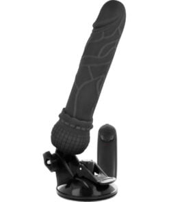 BASECOCK REALISTIČEN DILDO NA DALJINSKO UPRAVLJANJE - ČRNI 19,5 CM