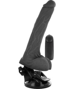 BASECOCK REALISTIČEN DILDO NA DALJINSKO UPRAVLJANJE - ČRNI 20 CM